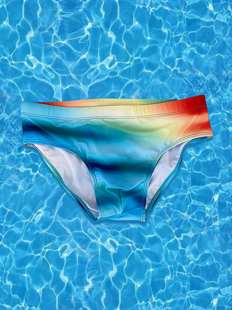 Men's Gradient Swim Briefs Sexy Bikini