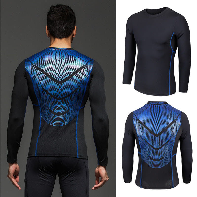 Mens Super Elastic Sport Gym Quick-drying Tops