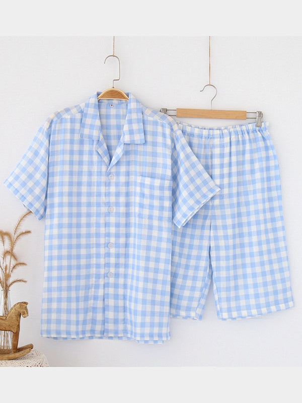 Men's 100% Cotton Woven Short Sleepwear Pajama Set