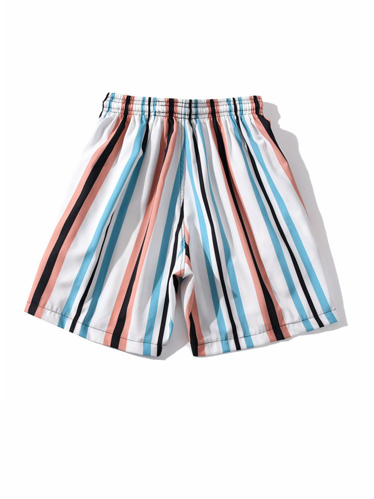 Mens Striped Light Quick Dry Swim Shorts