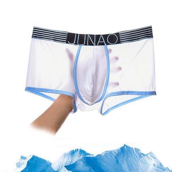 Sexy Ice Silk Patchwork Seamless Breathable Underwear