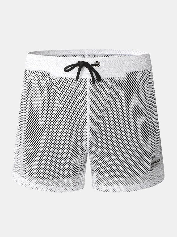 Mens Mesh Loose See Through Swim Shorts
