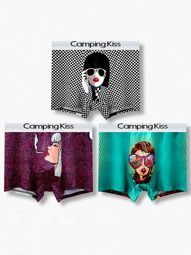Men's Ice Silk Cartoon Breathable Trunks