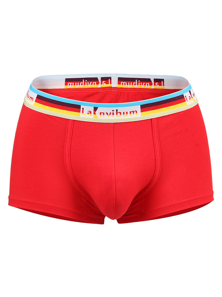 Men's Rainbow Waistband Big Pouch Trunks