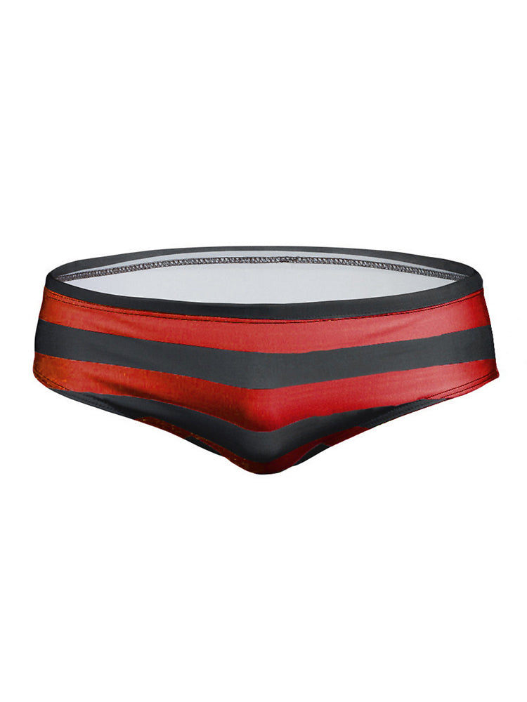 Mens Surfing Striped Swimming Briefs