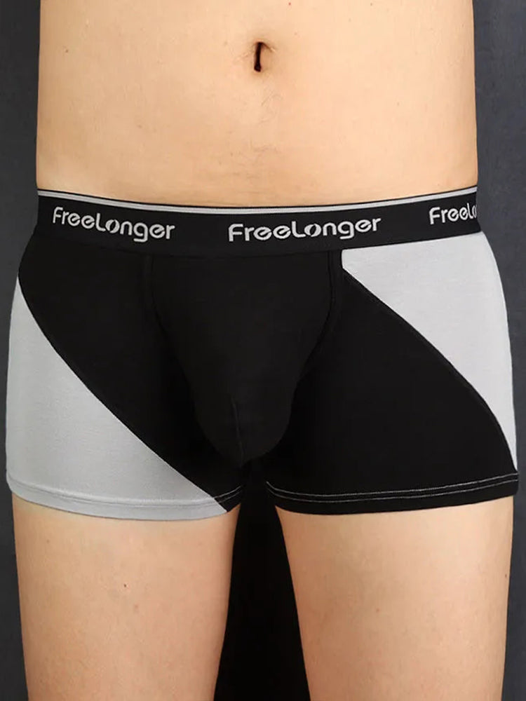 FreeLonger Men's Big Pouch Breathable Seamless Trunks