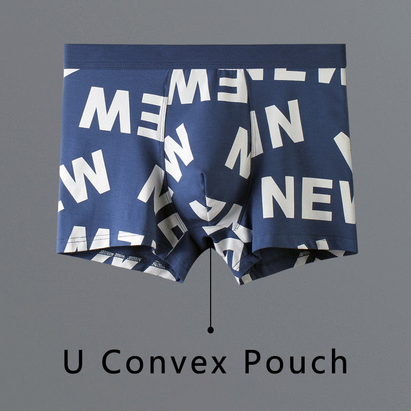 3Pcs Mens Printed U Convex Pouch Boxer Briefs