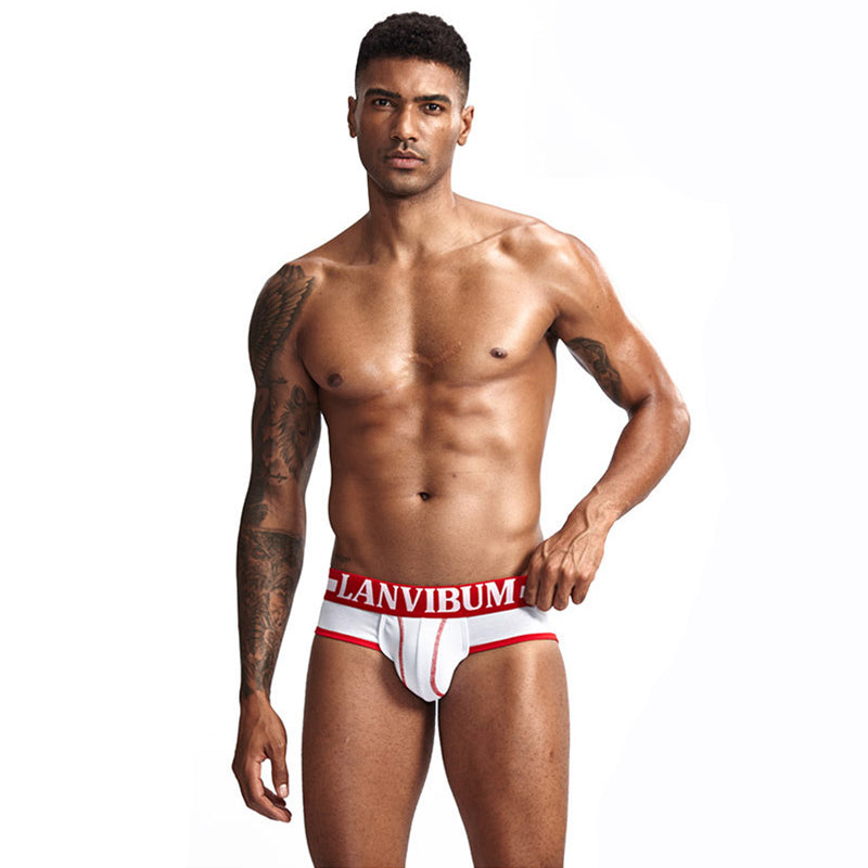 Men's Contrast Color Low Waist Briefs