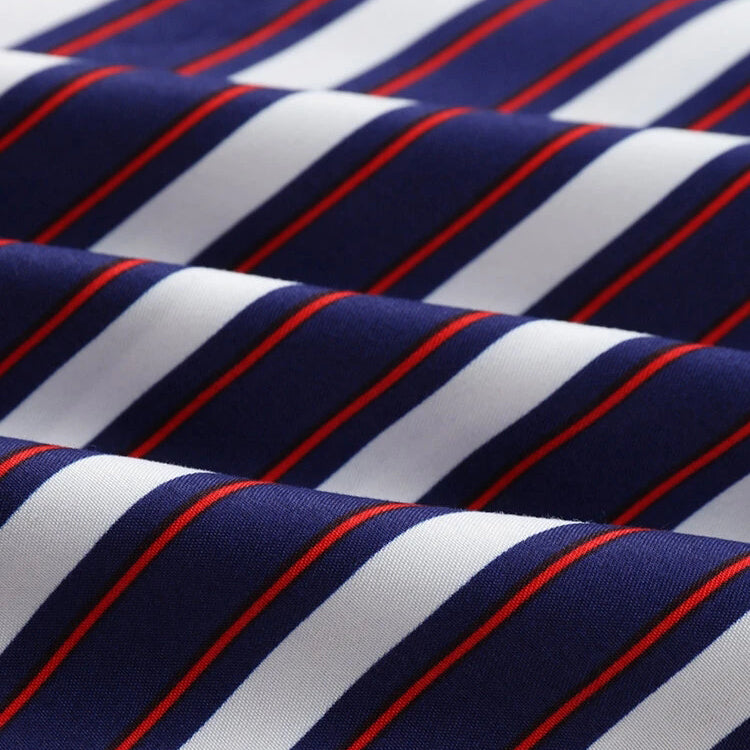 Mens Colored Stripe Printed Short Sleeve Shirts