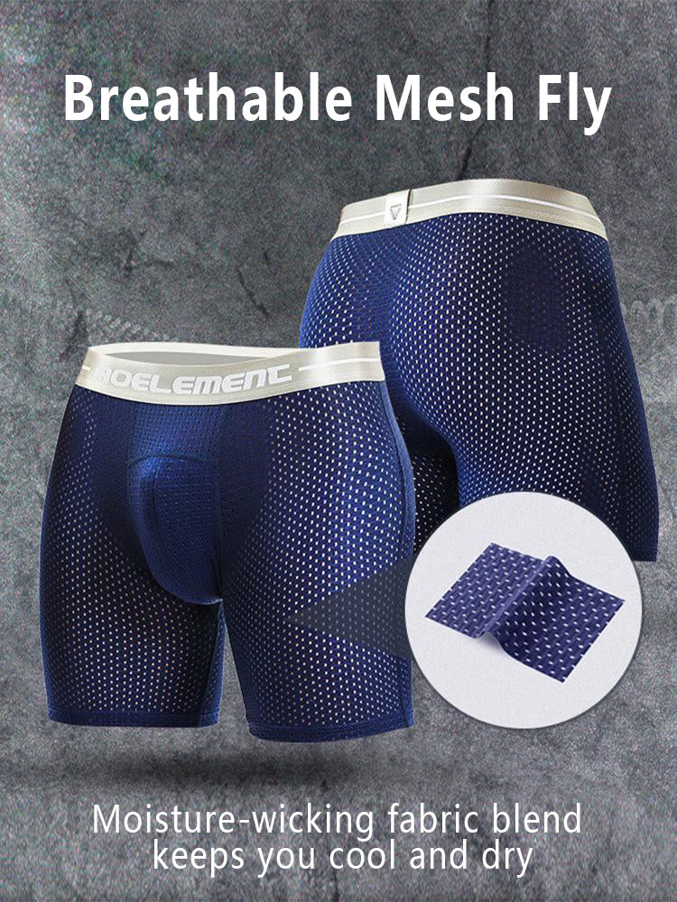 2 Pack Mesh Ice Silk Moisture Wicking Sport Boxer Underwear