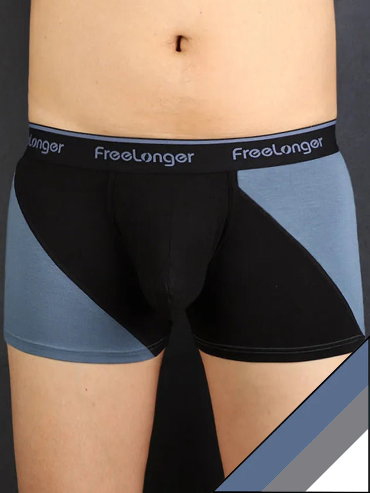 FreeLonger Men's Big Pouch Breathable Seamless Trunks