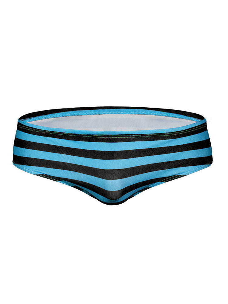 Mens Surfing Striped Swimming Briefs