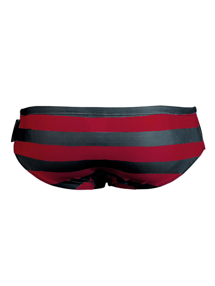 Mens Surfing Striped Swimming Briefs