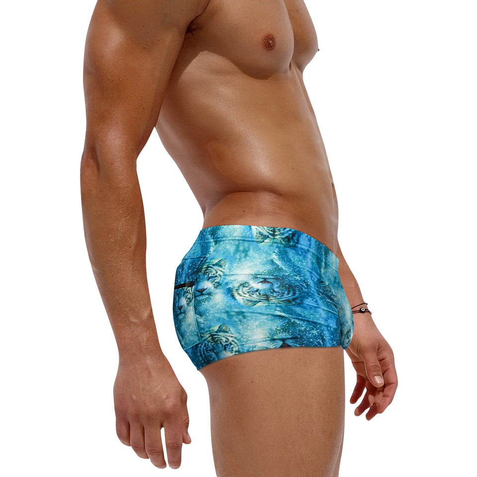 Mens Printed Quick Drying Surf  Stretch Swim Trunks