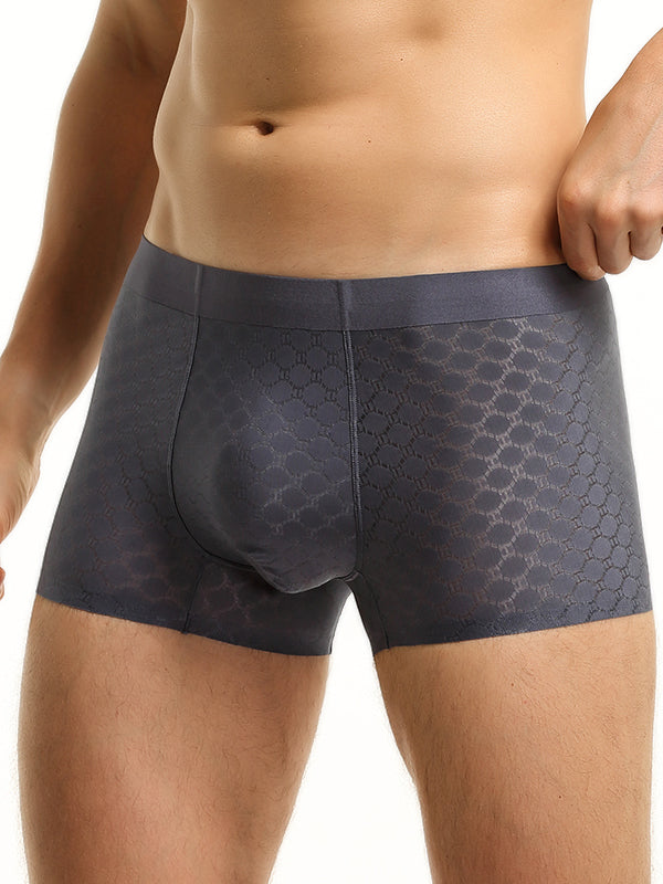3 Pack Mens Ice Silk Underwear Soft Ultra-Thin Trunks