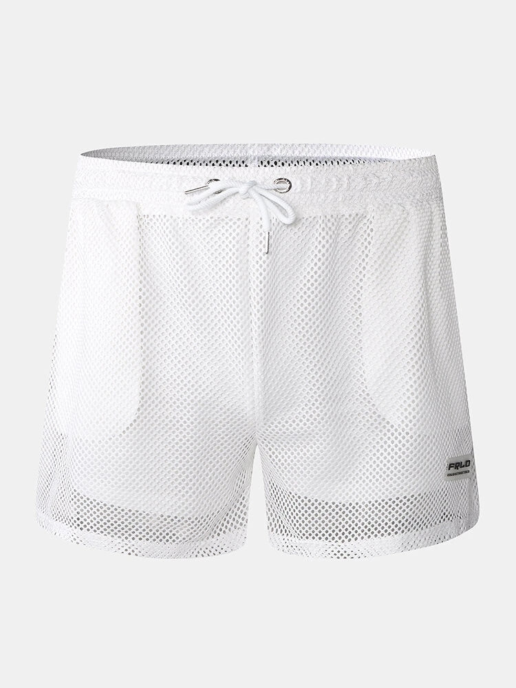 Mens Mesh Loose See Through Swim Shorts