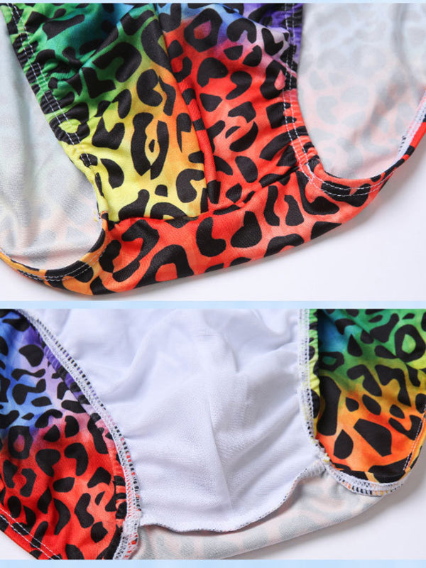 Mens Bulge Pouch Surfing Printed Bohemian Swim Briefs