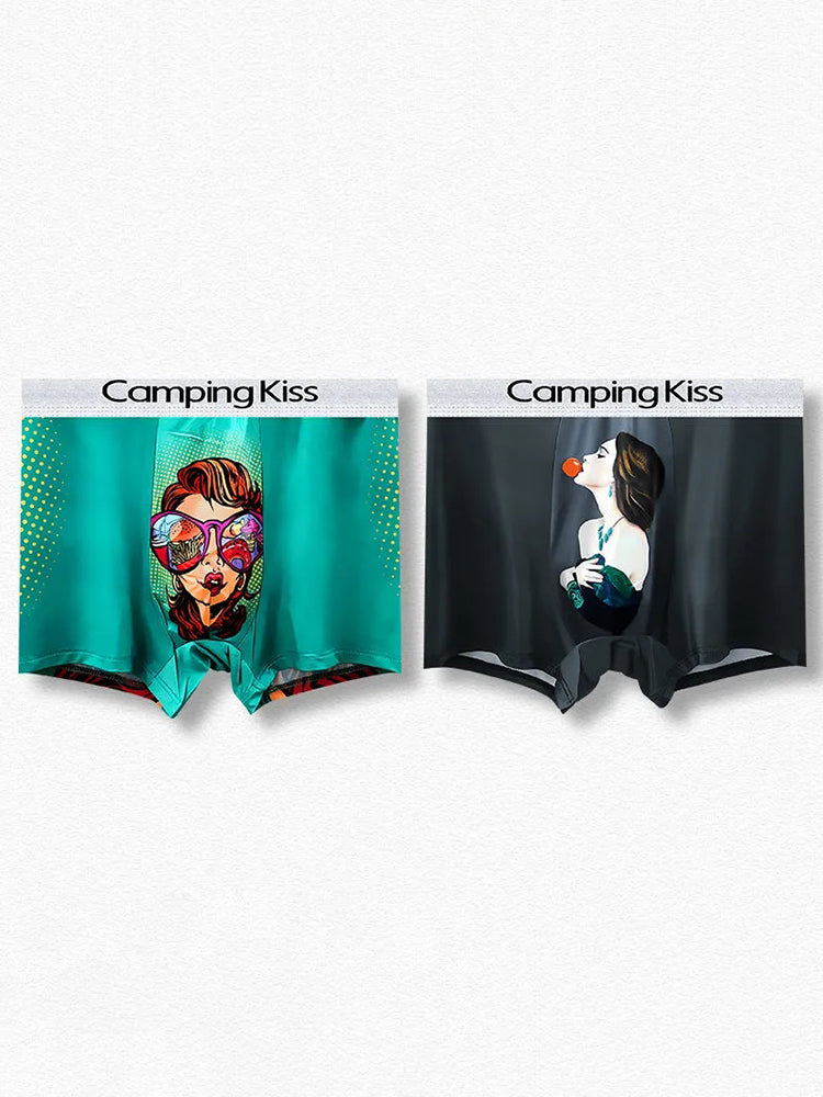 Men's Ice Silk Cartoon Breathable Trunks