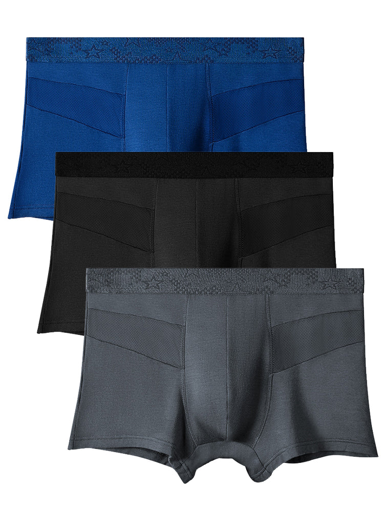 3 Pack Men’s Breathable Splicing Mesh Trunks