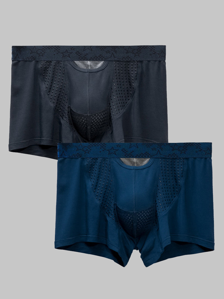 2 Pack Modal Dual Separate Pouch Trunks