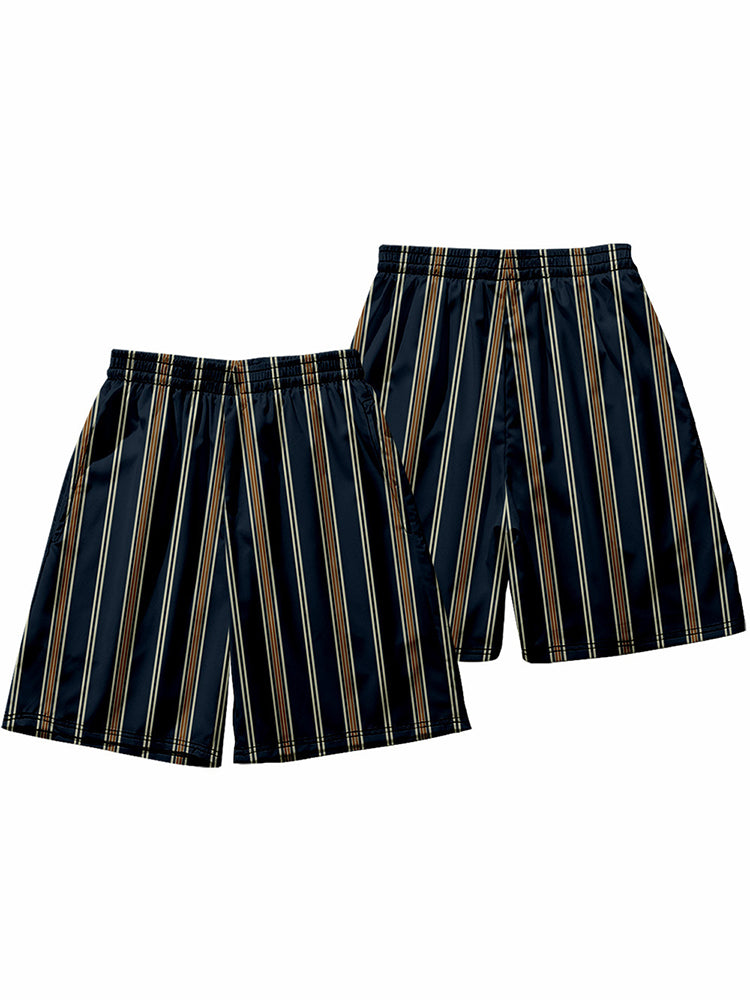 Mens Novelty & Basic Stripes Quick Dry Beach Shorts