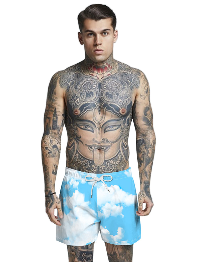 Mens Summer Printed Breathable Board Shorts