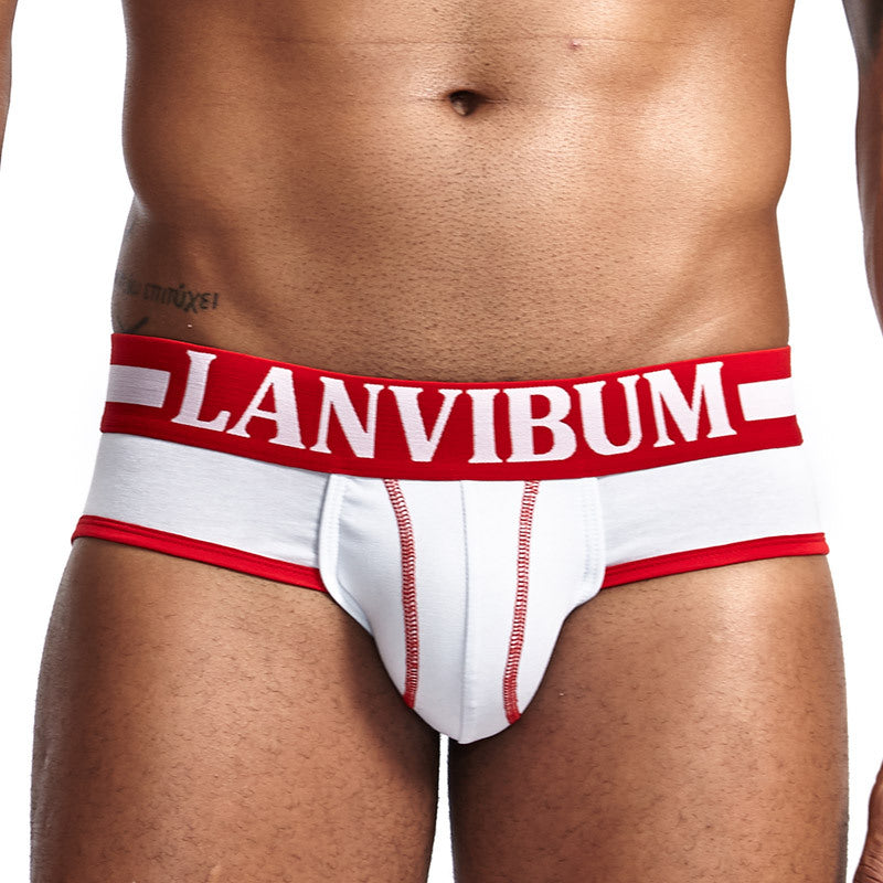 Men's Contrast Color Low Waist Briefs