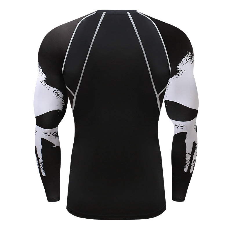 Mens Elastic Sport Training Quick Drying Printing Tops