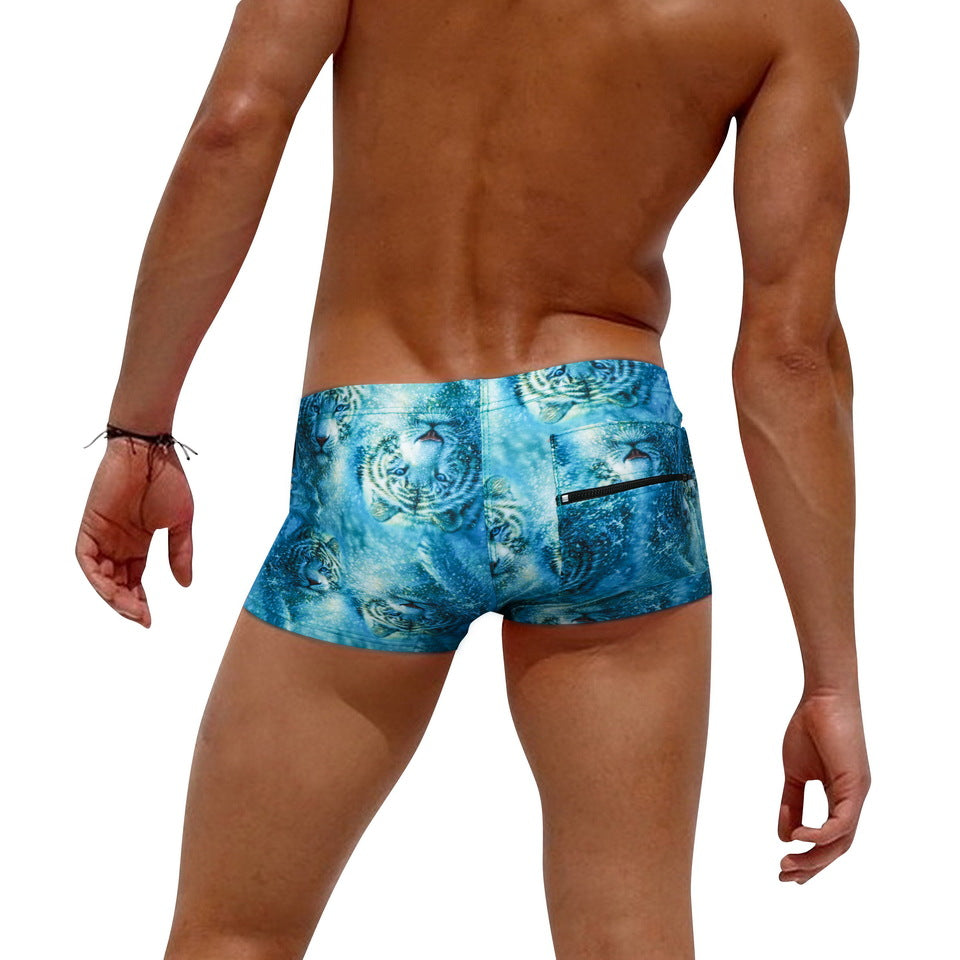 Mens Printed Quick Drying Surf  Stretch Swim Trunks