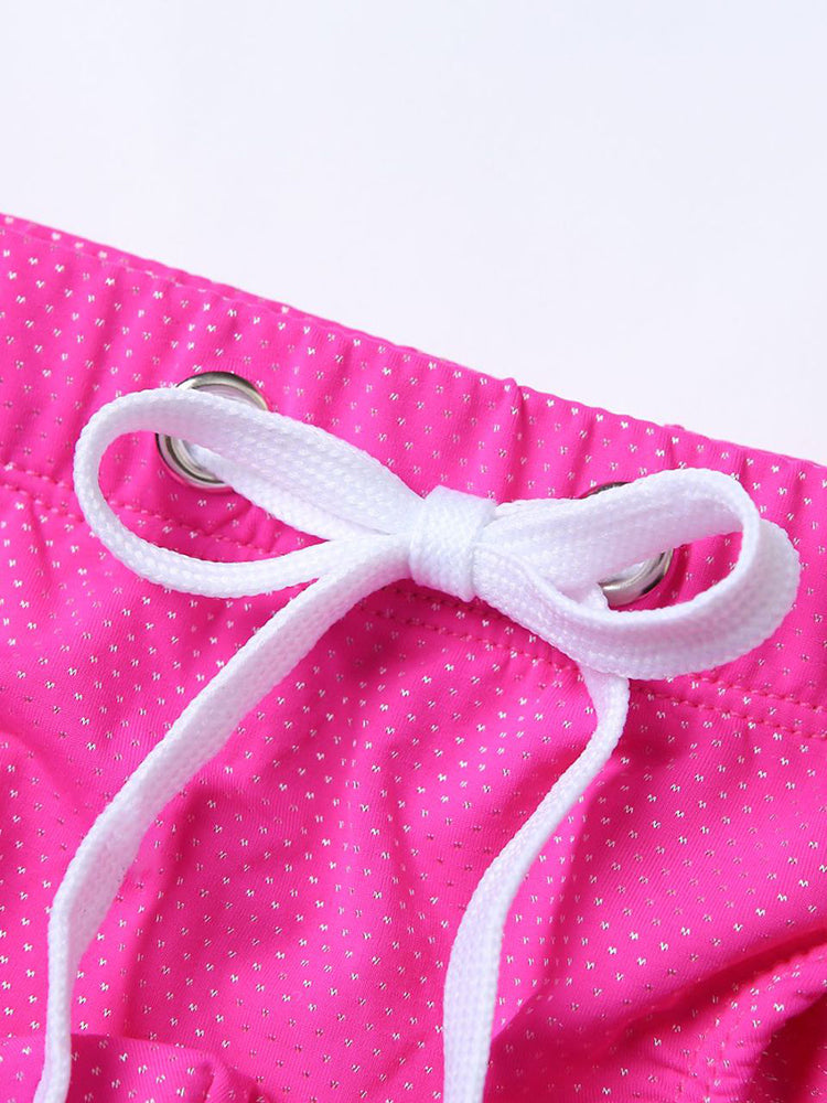 Mens U Convex Pouch Drawstring Solid Swimming Briefs