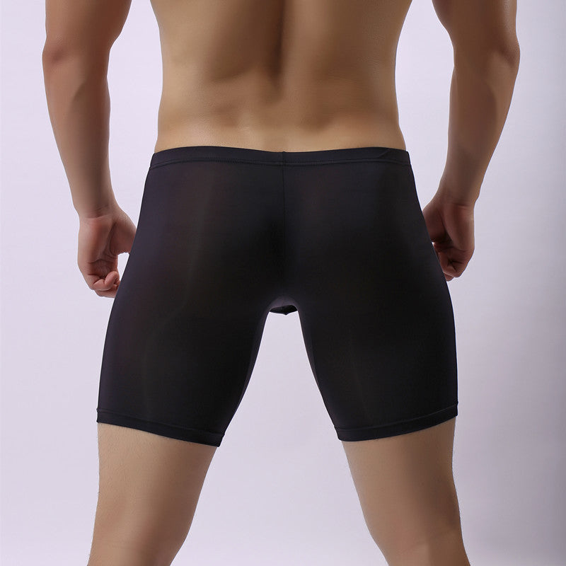 Men's Athletic Ice Silk U Convex Pouch Boxer Briefs