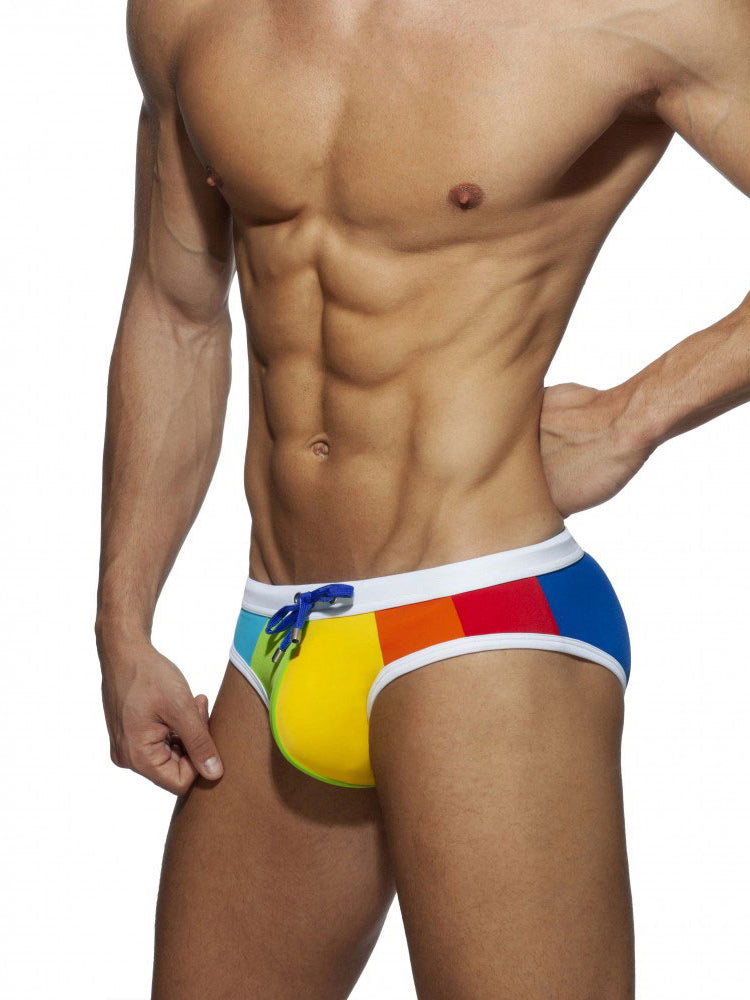 Mens Beachwear Bulge Pouch Paded Swim Briefs