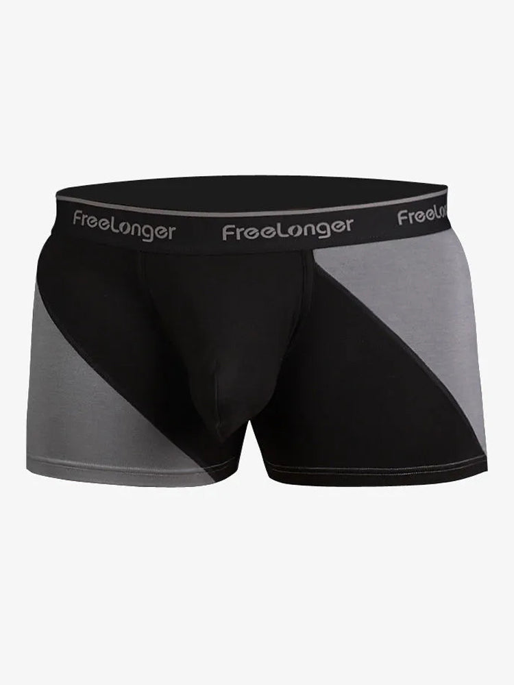 FreeLonger Men's Big Pouch Breathable Seamless Trunks