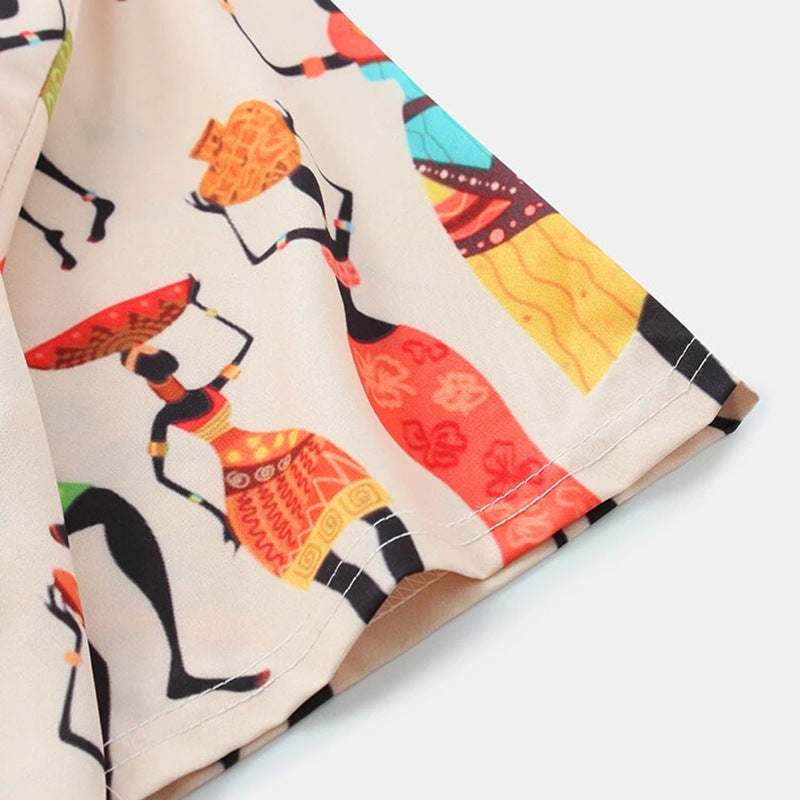 Mens Ethnic Egyptian Dancing Printed Shirt