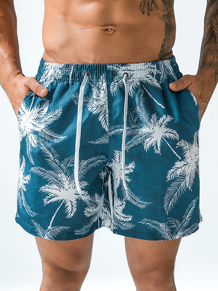 Mens Quick Drying Floral Printed Beach Board Shorts