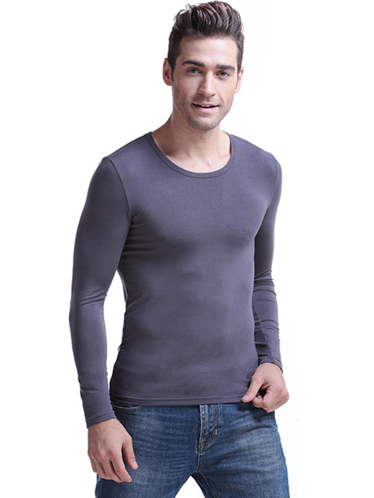 Mens Ultra Soft Low Cut V-Neck Thermal Shirt