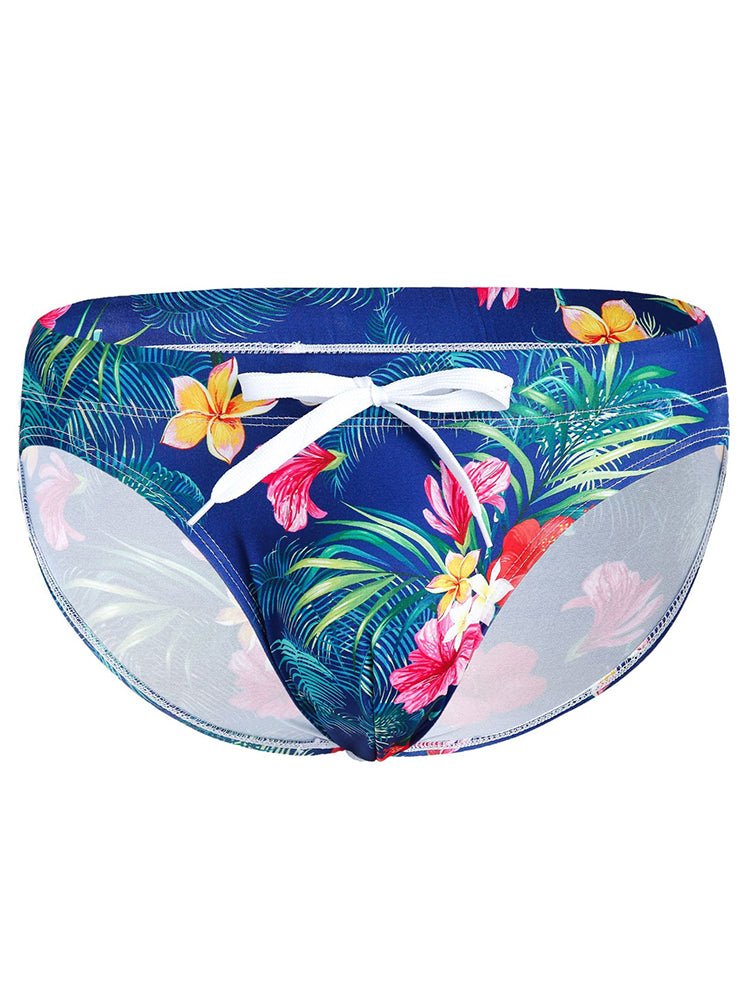 Mens Bulge Pouch Surfing Printed Bohemian Swim Briefs