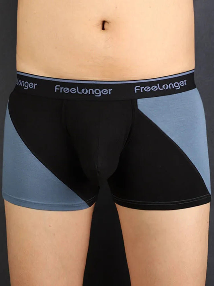 FreeLonger Men's Big Pouch Breathable Seamless Trunks