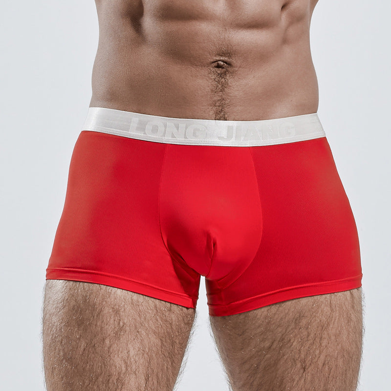 Mens Ice Silk Breathable Boxer Briefs