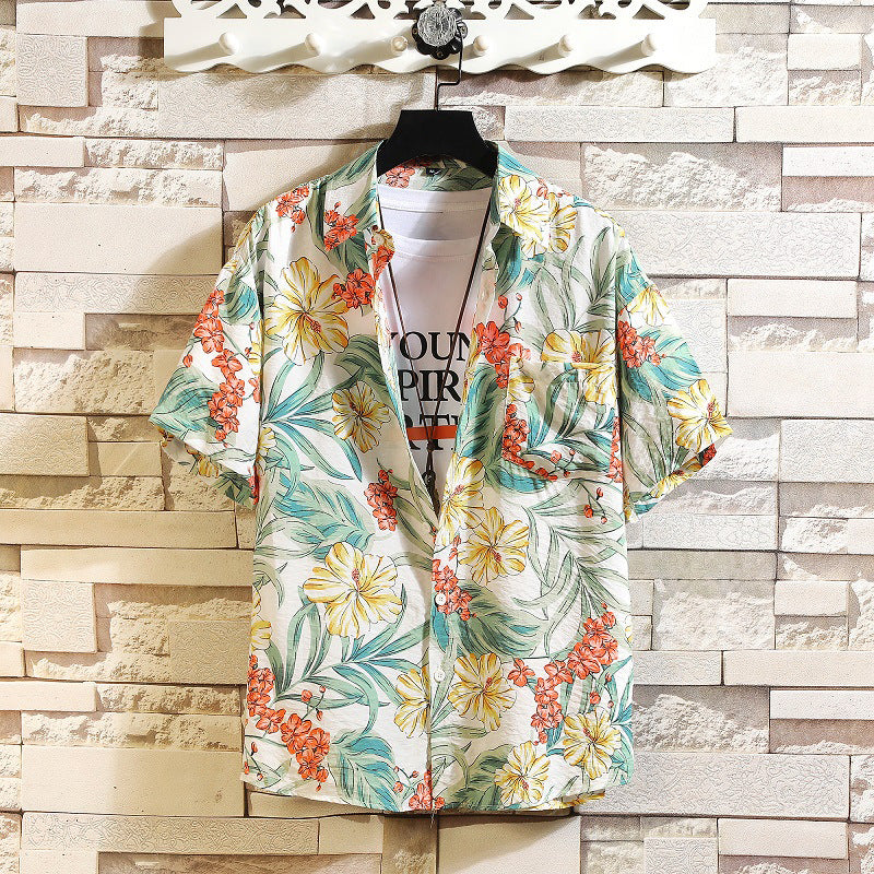 Men's Hawaii Casual Printed Summer Tropical Shirts Suits