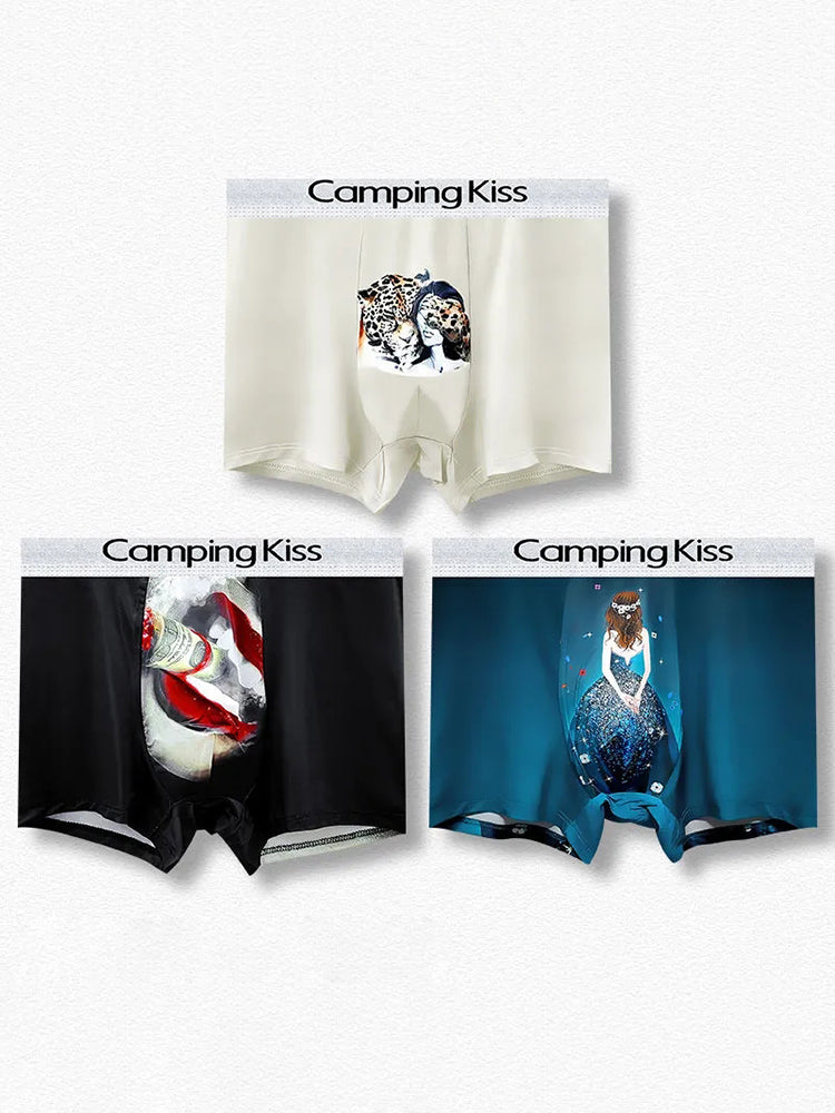 Men's Ice Silk Cartoon Breathable Trunks