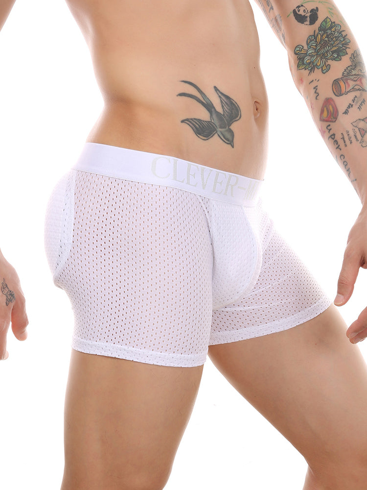 Sponge Cushion Mesh Buttock Boxer Briefs