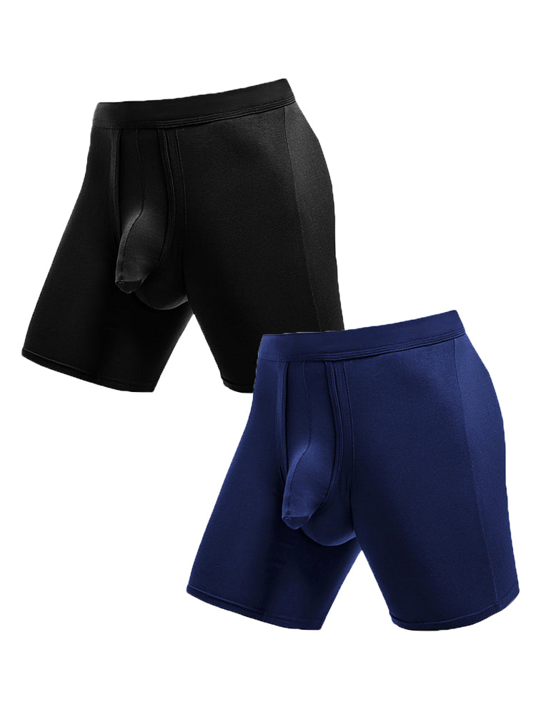 2 Pack Long Boxer Briefs with Separate Pouch