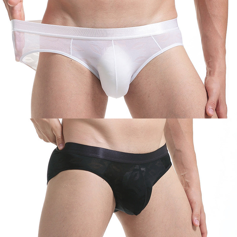 2 Pack Men's Sexy Seamless Solid Color Briefs
