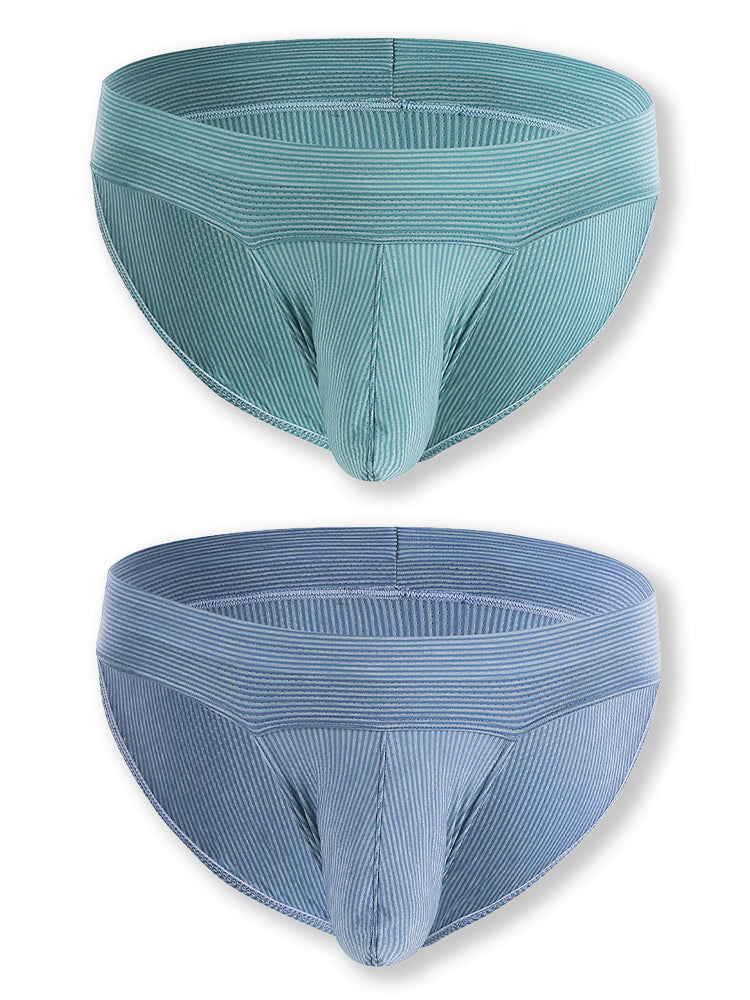 2 Pack Ball Support Pouch Ribbed Men's Bikini Underwear