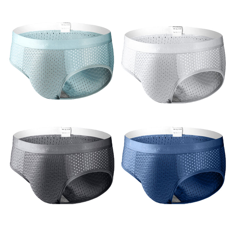 4 Pack Breathable Ice Silk Antibacterial Men's Briefs