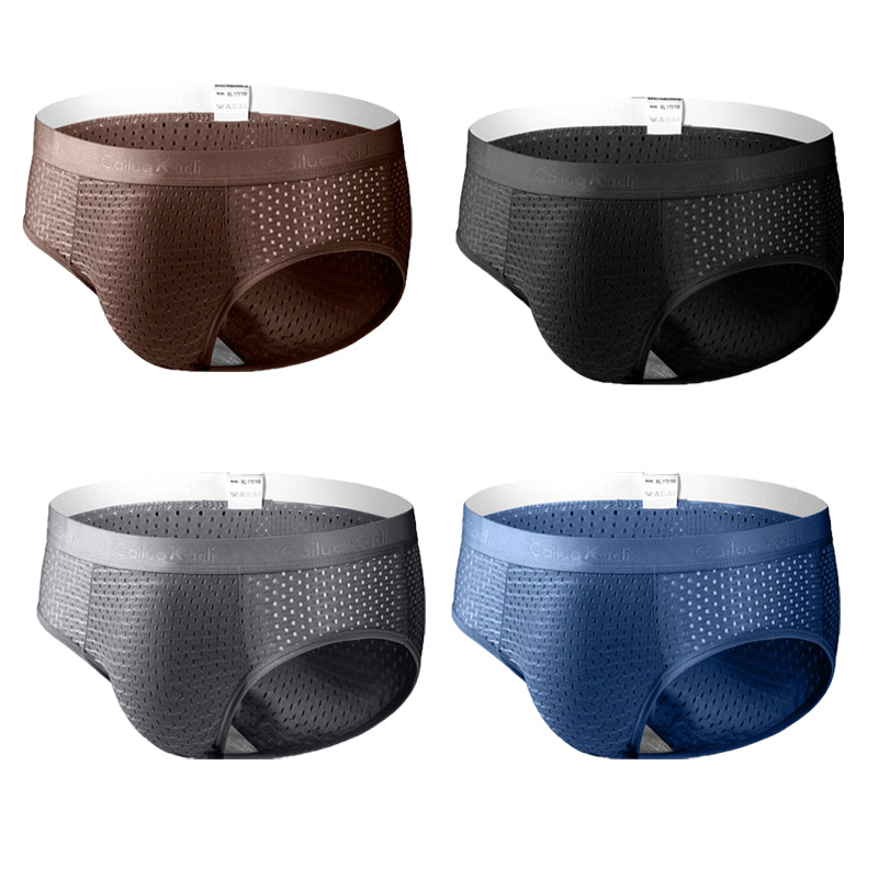 4 Pack Breathable Ice Silk Antibacterial Men's Briefs