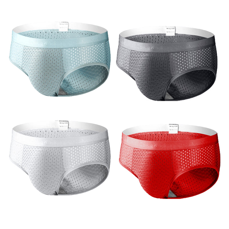 4 Pack Breathable Ice Silk Antibacterial Men's Briefs