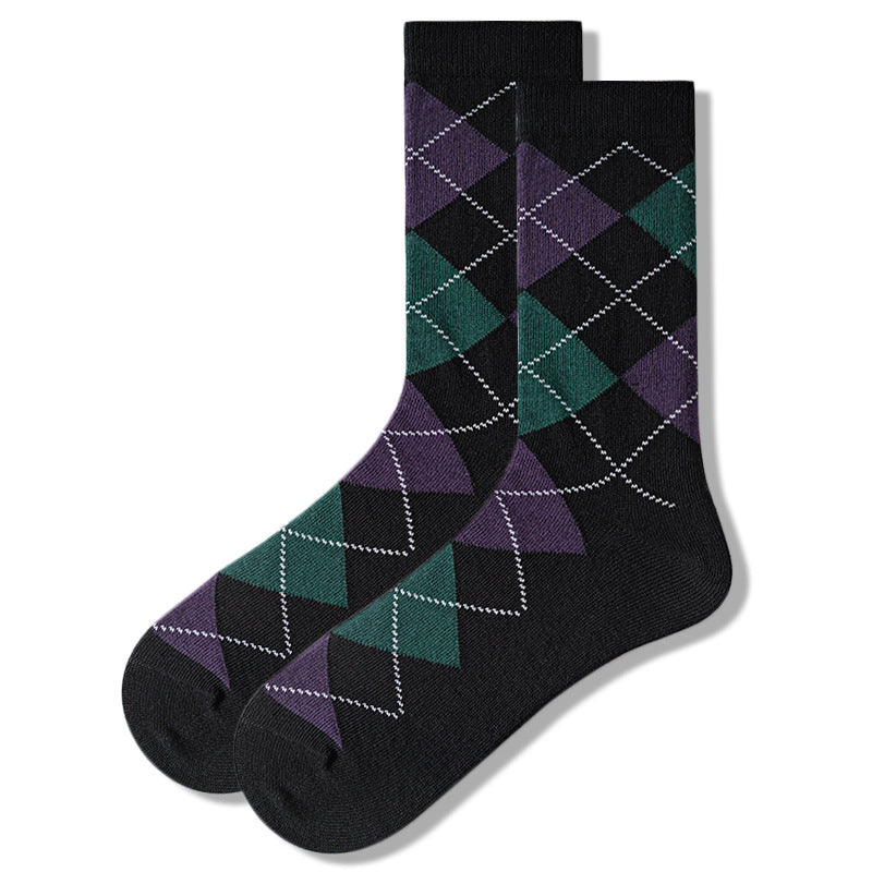 5 Pack Men's Textured Diamond Crew Sock