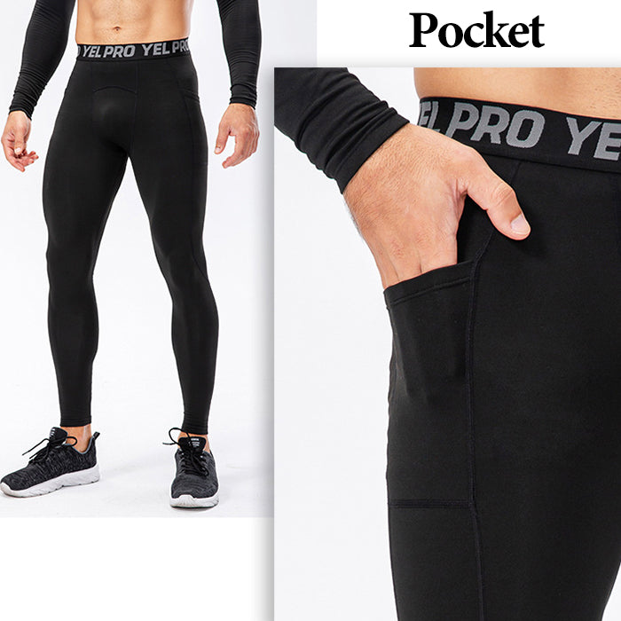 Mens Sports Thermal Leggings Compression Base Layer Tights